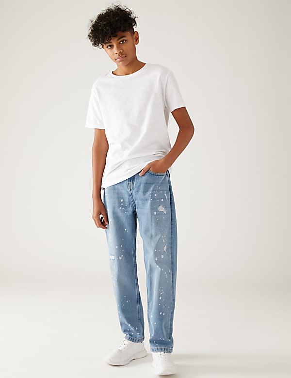 Regular Pure Cotton Paint Splat Jeans