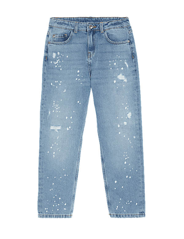 Regular Pure Cotton Paint Splat Jeans