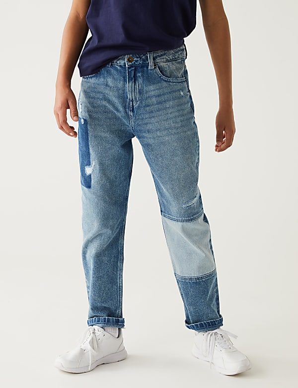 Pure Cotton Solid Regular Fit Jeans