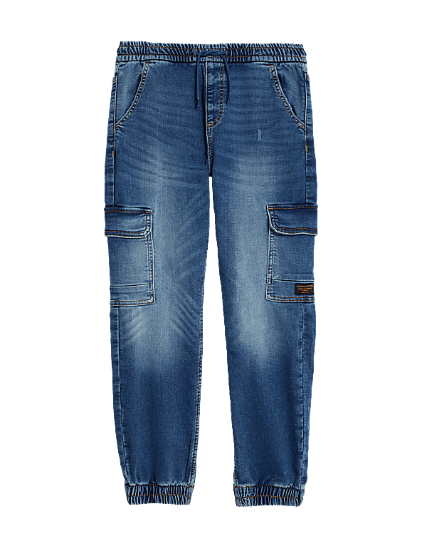 Denim Cargo Joggers