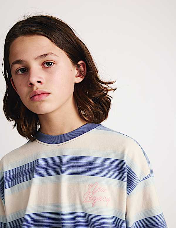 Pure Cotton Striped New Legacy T-Shirt (6-16 Yrs) - JP