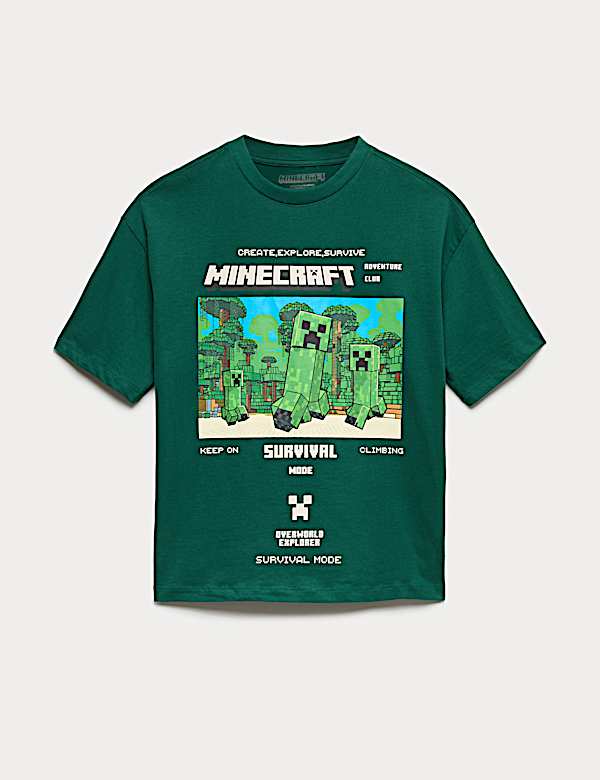 Pure Cotton Minecraft&trade; Graphic T-Shirt (6-16 Yrs)