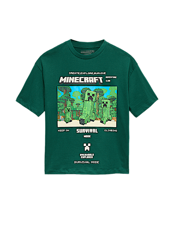 Pure Cotton Minecraft&trade; Graphic T-Shirt (6-16 Yrs)