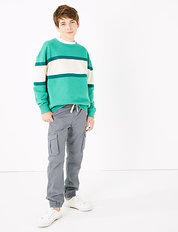 Cotton Camouflage Print Cargo Trousers (6-16 Yrs)