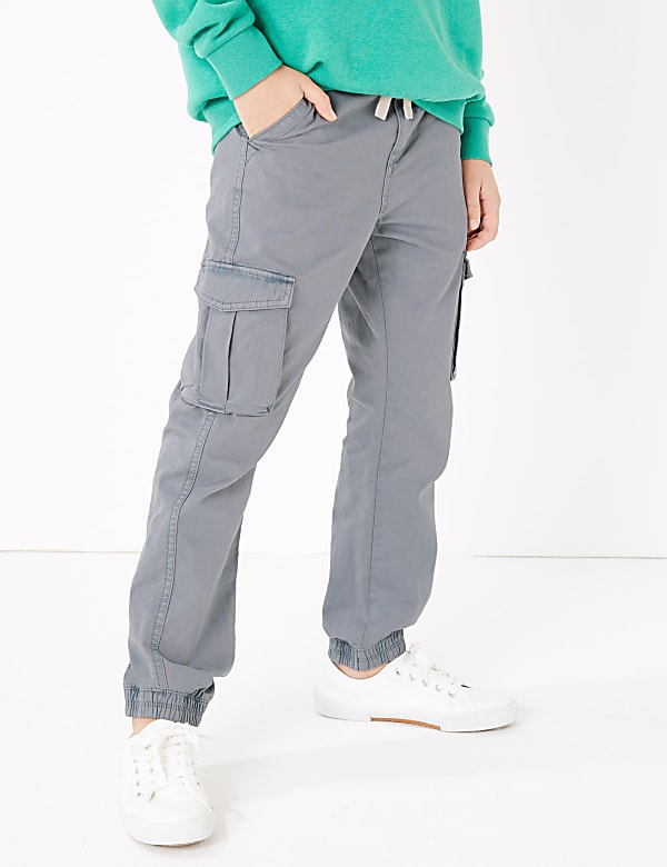 Cotton Camouflage Print Cargo Trousers (6-16 Yrs)