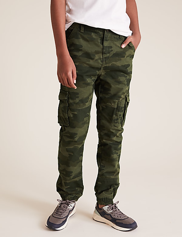 Pure Cotton Camouflage Cargo Trousers