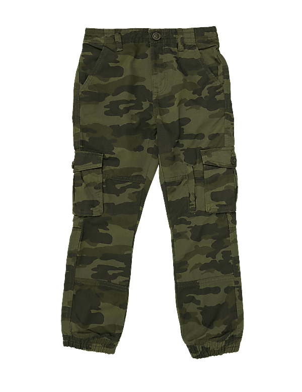 Pure Cotton Camouflage Cargo Trousers