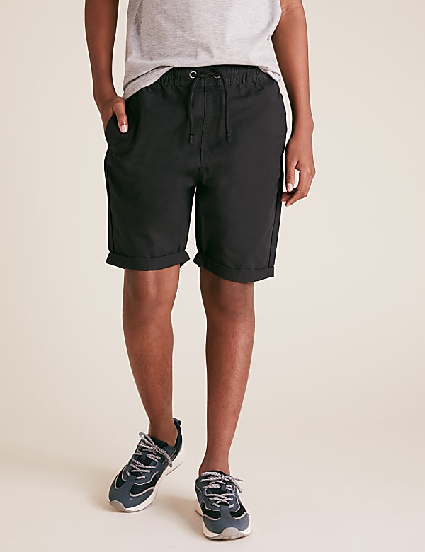 2pk Pure Cotton Ripstop Shorts (6-14 Yrs)