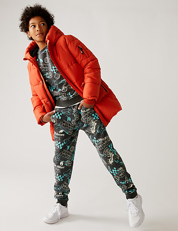 Cotton Rich Graffiti Print Joggers