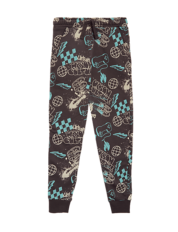 Cotton Rich Graffiti Print Joggers