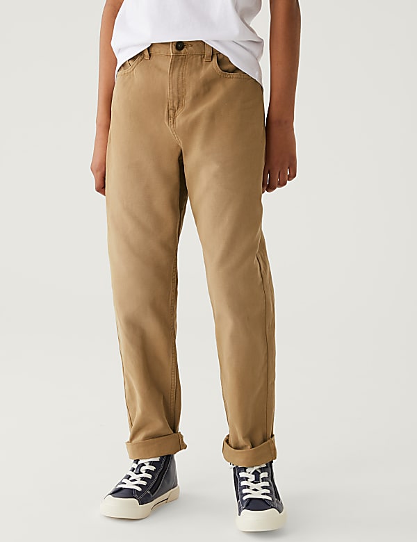 Relaxed Pure Cotton Trousers