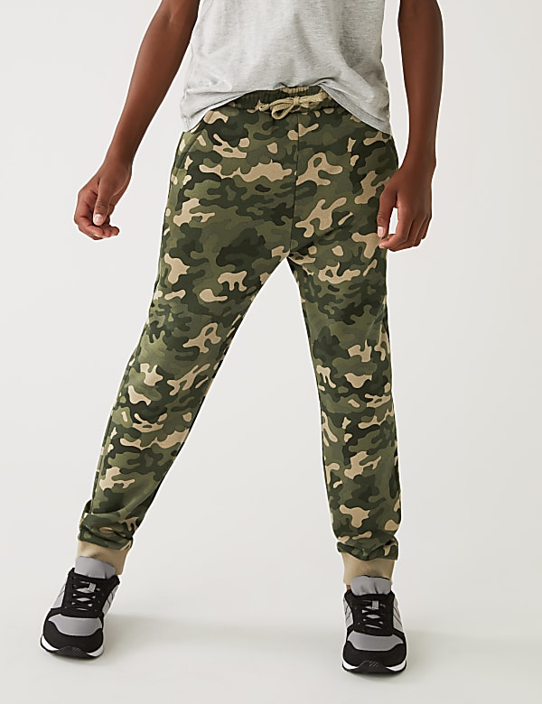 Camouflage cotton joggers hotsell