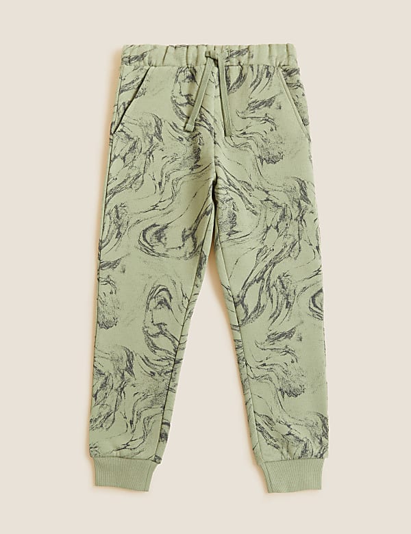 Cotton Rich Marble Print Joggers