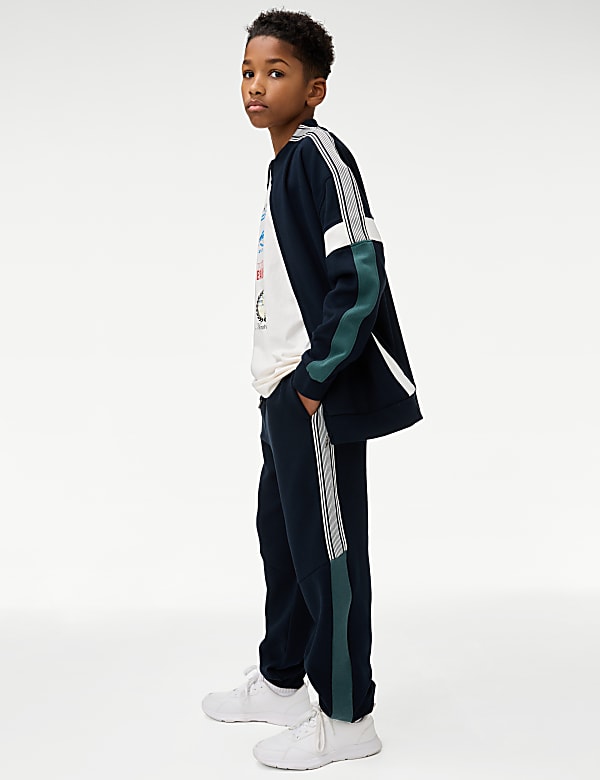 Cotton Rich Stripe Panel Joggers (6-16 Yrs) - HR