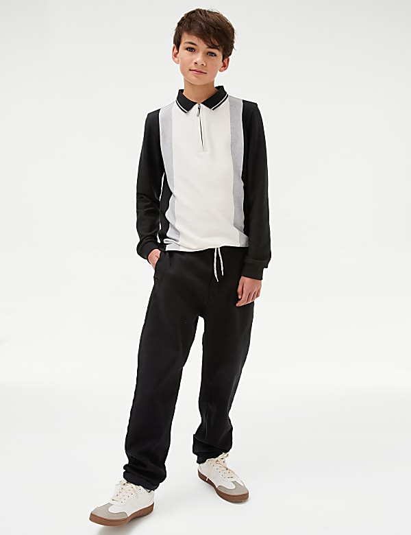Relaxed Cotton Rich Elasticated Waist Chinos (6-16 Yrs)