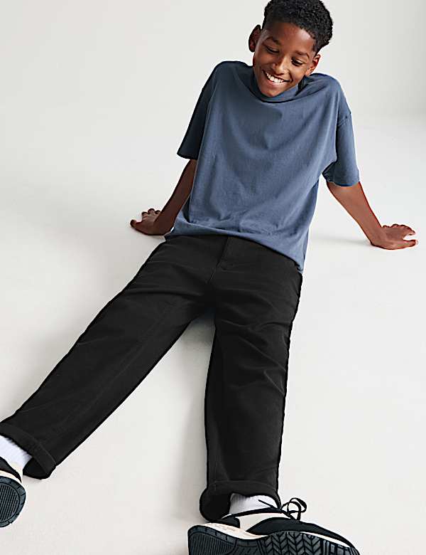 Relaxed Cotton Rich Elasticated Waist Chinos (2-16 Yrs) - JE