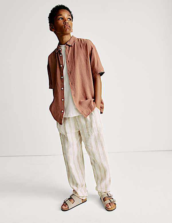 Linen Rich Striped Trousers (6-16 Yrs) - CH