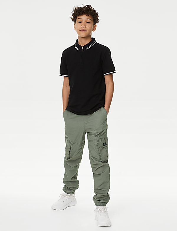 Pure Cotton Cargo Trousers (6-16 Yrs) - GR
