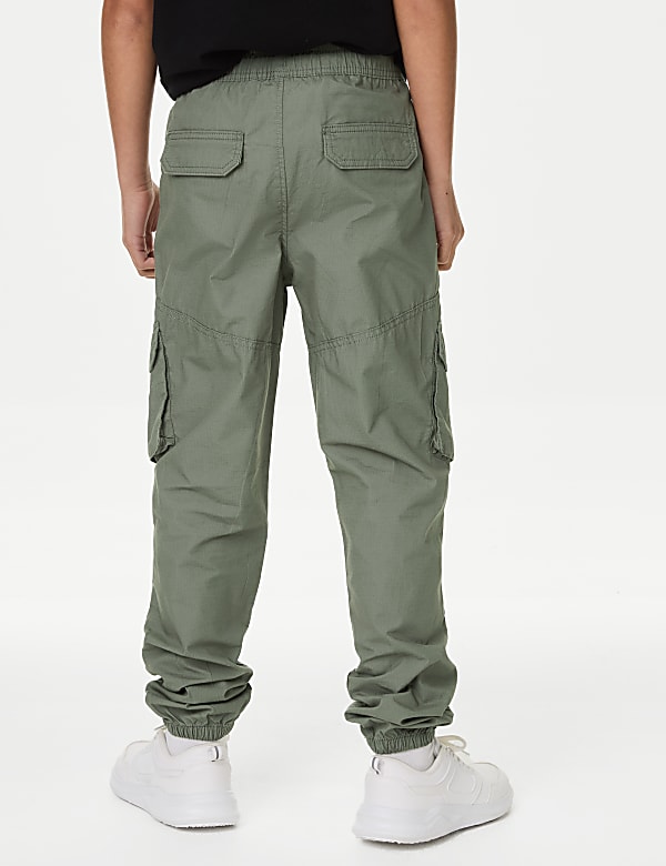 Pure Cotton Cargo Trousers (6-16 Yrs) - GR