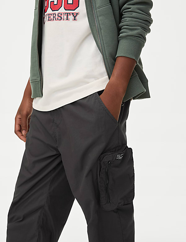 Pure Cotton Cargo Trousers (6-16 Yrs)