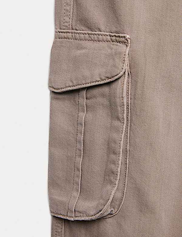 Pure Cotton Woven Cargo Trousers (6-16 Yrs)
