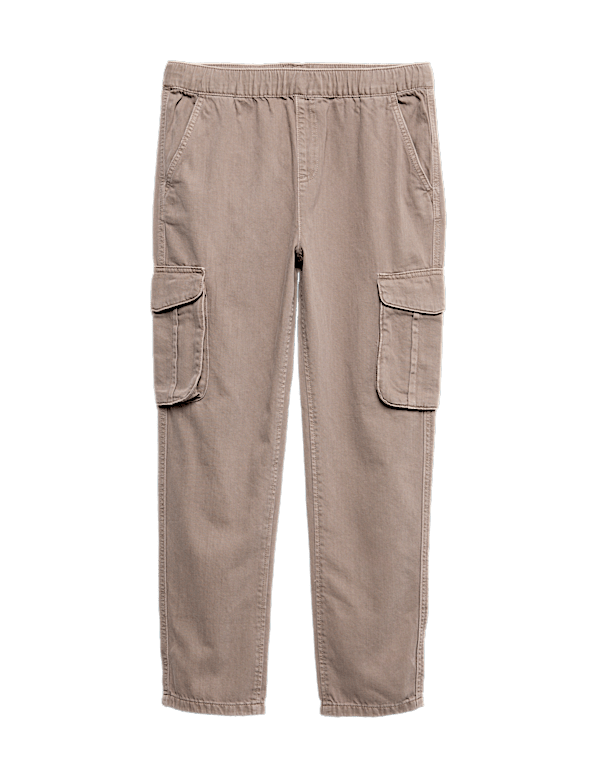 Pure Cotton Woven Cargo Trousers (6-16 Yrs)