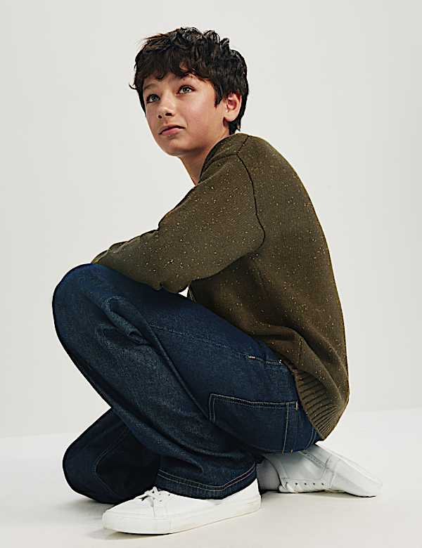 Cotton Rich Knitted Jumper with Wool (6-16 Yrs) - TW