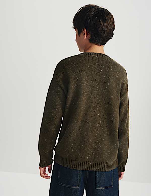 Cotton Rich Knitted Jumper with Wool (6-16 Yrs) - TW