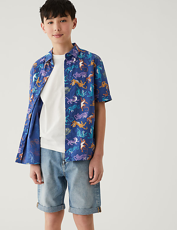 Pure Cotton Animal Print Shirt