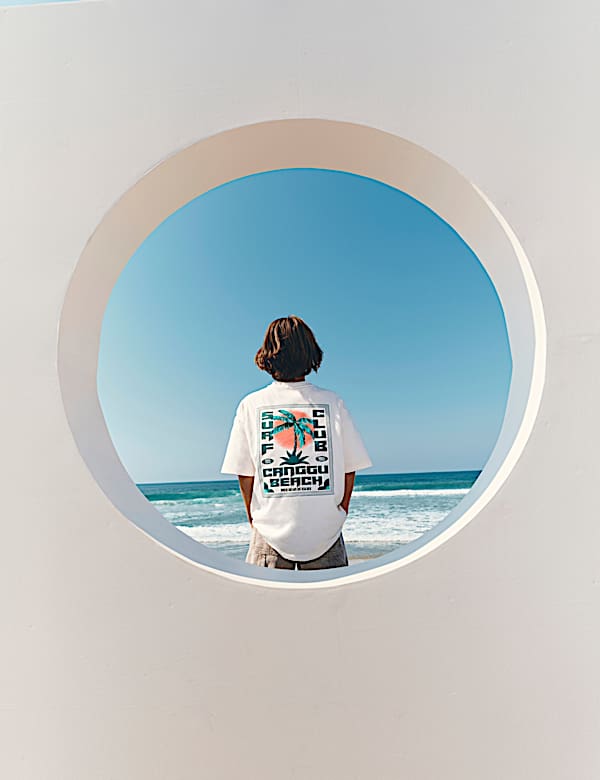 Pure Cotton Surf Club Graphic T-Shirt (6-16 Yrs) - DK