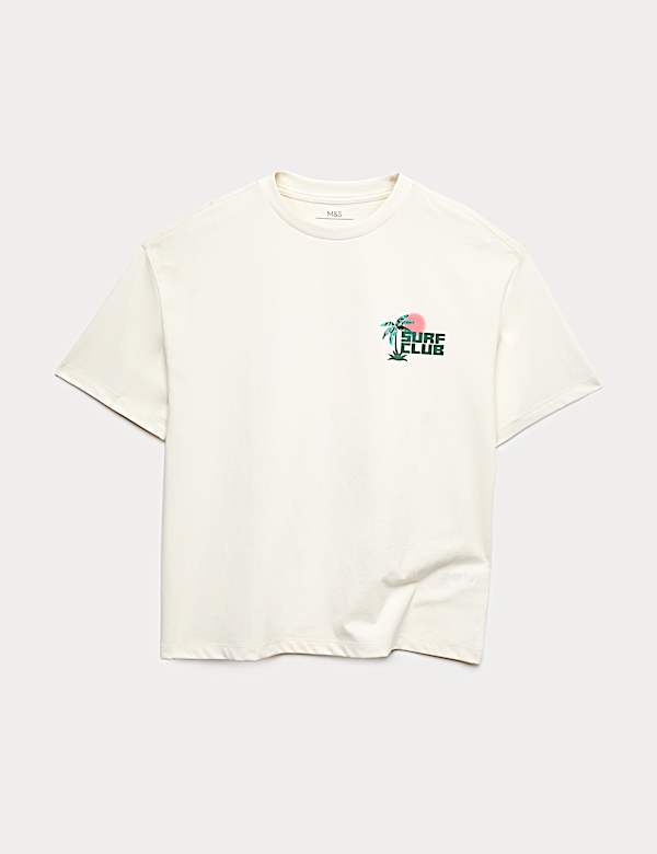 Pure Cotton Surf Club Graphic T-Shirt (6-16 Yrs) - DK