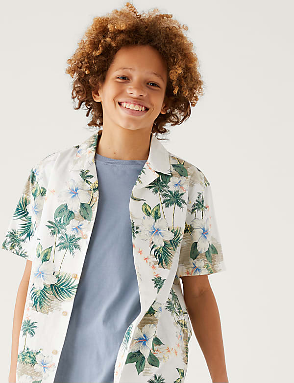 Buy Pure Cotton Hawaiian Print Shirt at Marks & Spencer