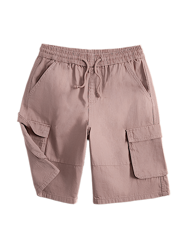 Pure Cotton Cargo Shorts (6-16 Yrs)