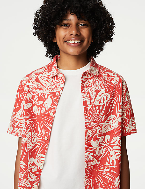 Pure Cotton Parrot Print Shirt