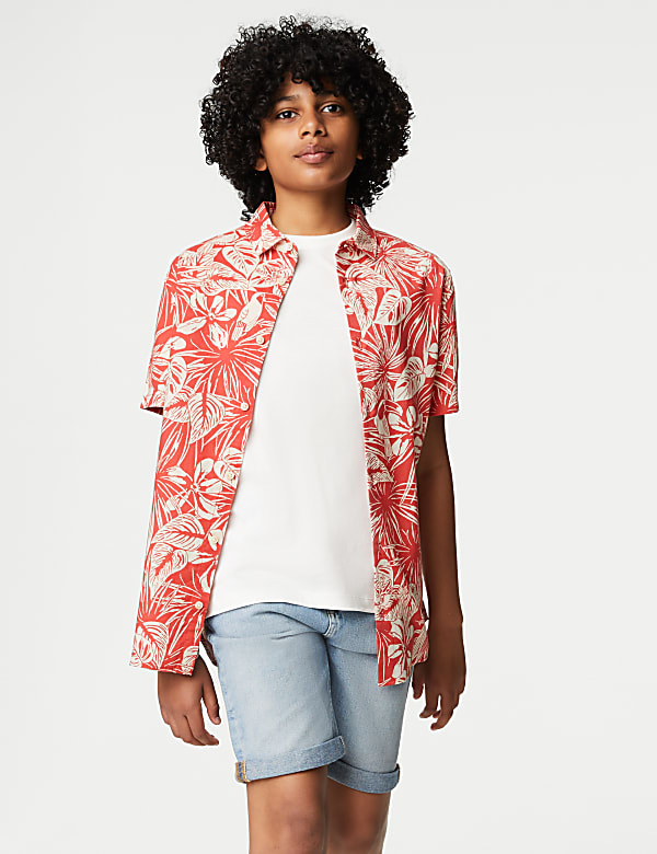 Pure Cotton Parrot Print Shirt