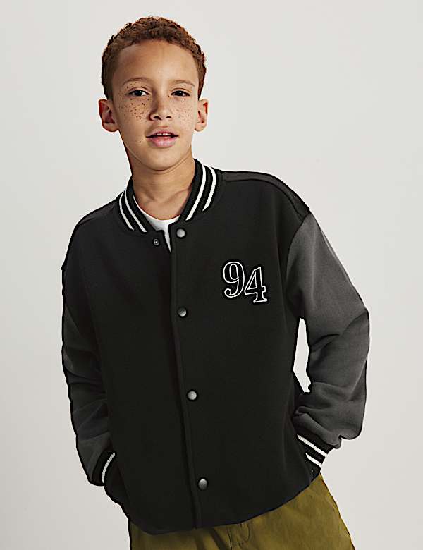 Cotton Rich Graphic Jersey Bomber Sweatshirt (6-16 Yrs) - AL
