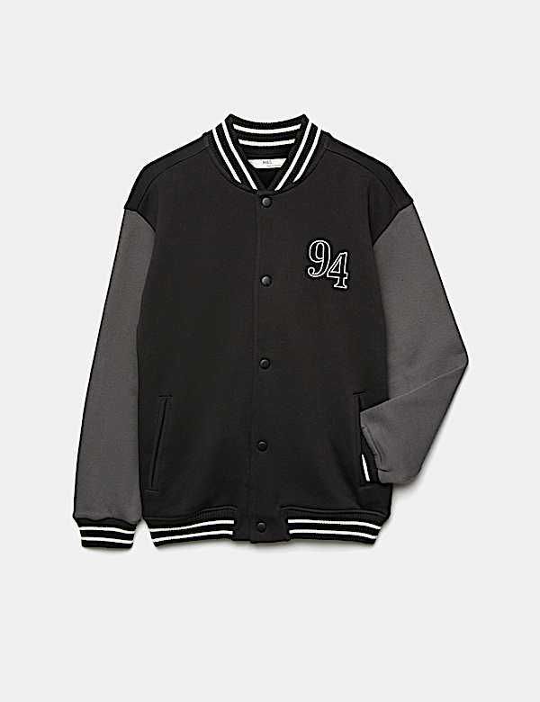 Cotton Rich Graphic Jersey Bomber Sweatshirt (6-16 Yrs) - AL