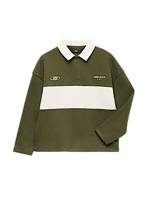 Cotton Rich Rugby Sweatshirt (6-16 Yrs)