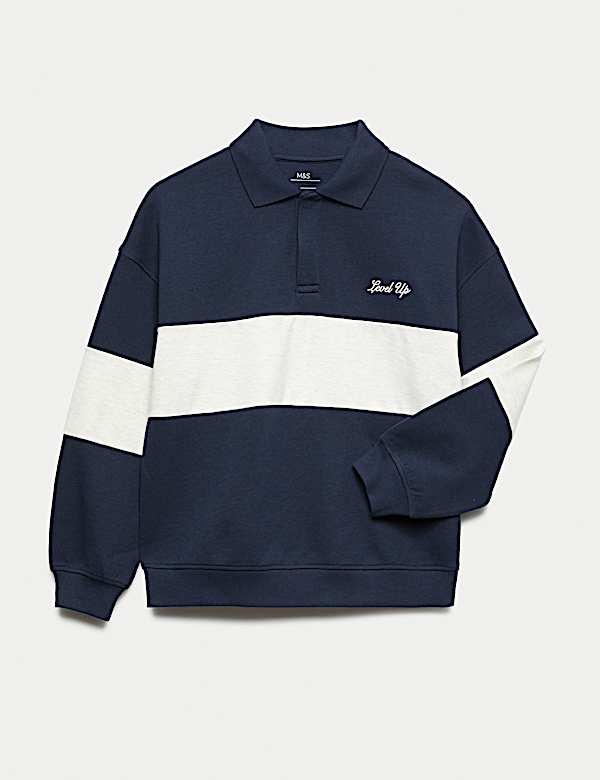 Cotton Rich Colourblock Rugby Sweatshirt (6-16 Yrs) - DK
