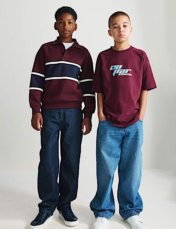 Cotton Rich Colour Block Rugby Sweatshirt (6-16 Yrs) - UA