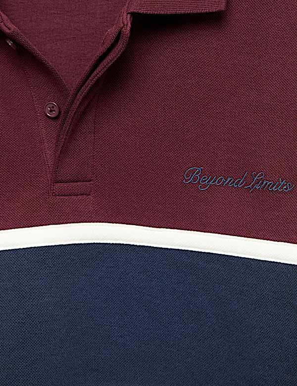 Cotton Rich Colour Block Rugby Sweatshirt (6-16 Yrs)