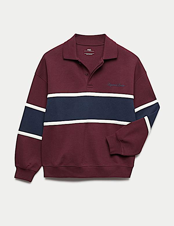 Cotton Rich Colour Block Rugby Sweatshirt (6-16 Yrs) - UA