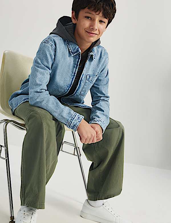 Hooded Denim Shirt (6-16 Yrs)