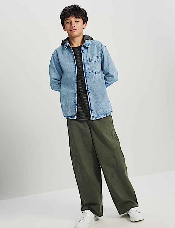 Hooded Denim Shirt (6-16 Yrs)