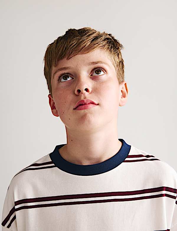 T-shirt 100 % coton &agrave; rayures (du 6 au 16 ans) - CH