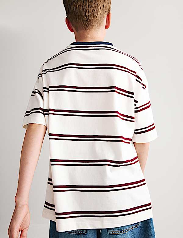 T-shirt 100 % coton &agrave; rayures (du 6 au 16 ans) - CH