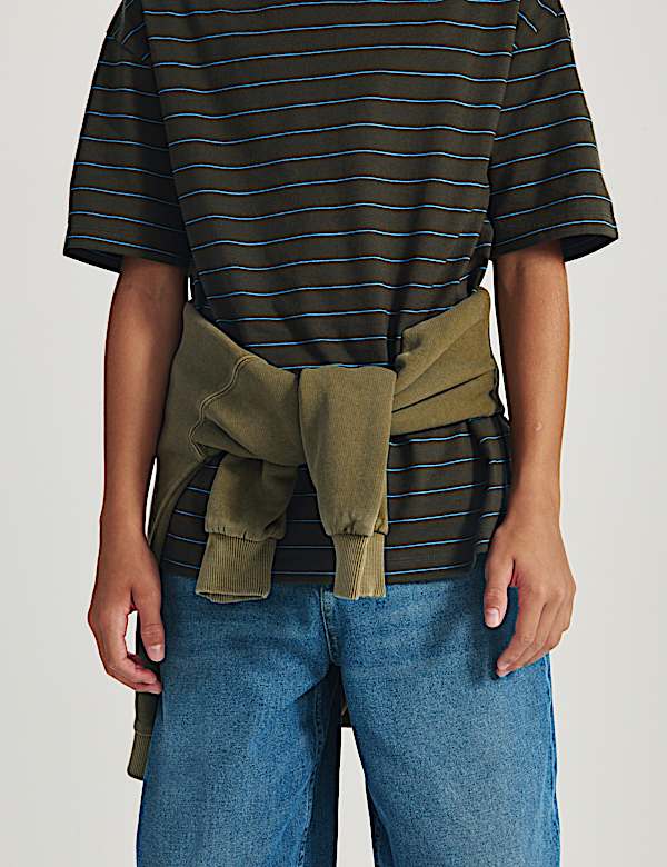 Pure Cotton Striped T-Shirt (6-16 Yrs) - BN
