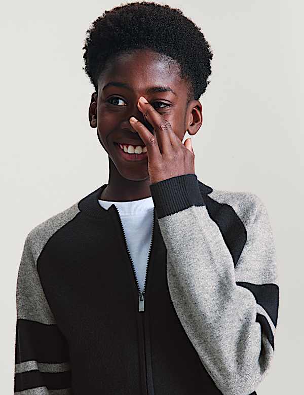 Knitted Bomber Style Cardigan (6-16 Yrs) - NZ