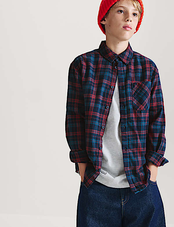 Pure Cotton Checked Shirt (6-16 Yrs)