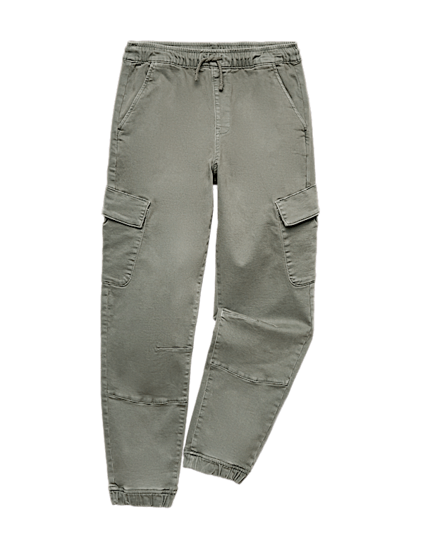 Cotton Rich Stretch Cargo Trousers (6-16 Yrs)